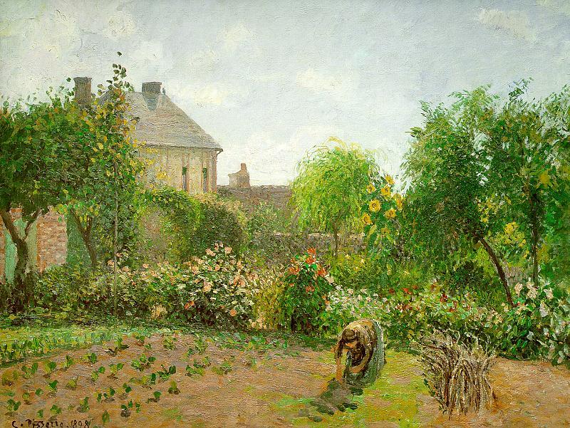 Camille Pissaro The Artist's Garden at Eragny Norge oil painting art